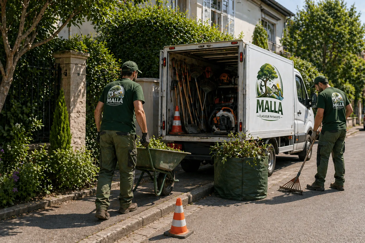 Paysagiste aménageant un jardin urbain avec allée en pas japonais, végétation structurée et espace optimisé en Val-de-Marne 94